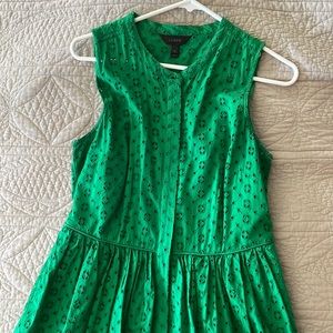 JCrew green eyelet size 8 fit and flare summer dress. Like new.